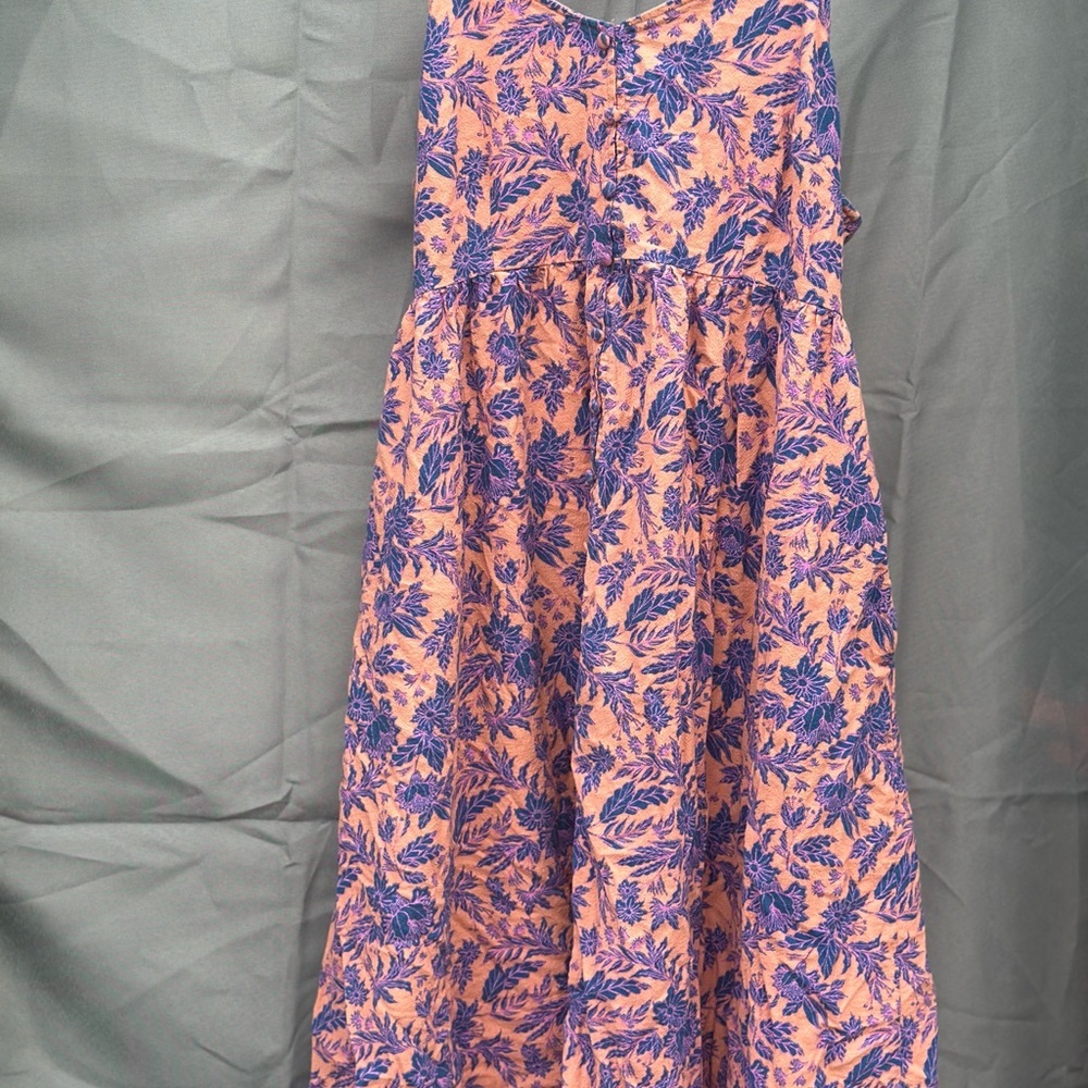Floral Print Dress w/buttons and pockets XL
